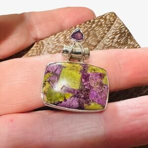925 Sterling Silver Atlantis & Amethyst Pendant-Natural Gemstone